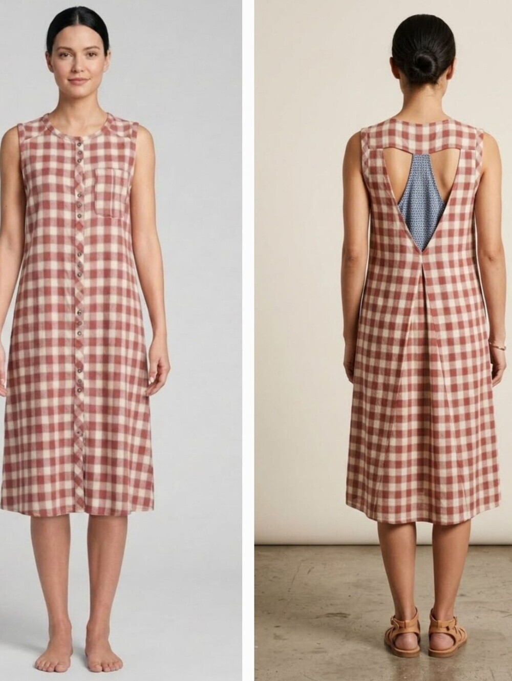 Anthro Aratta Silent Journey Plaid Midi With Crochet Lace Back, VGUC, Size S